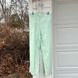 NWT Talbots Pretty Light Green Flat Front Relaxed Ankle Length Chino